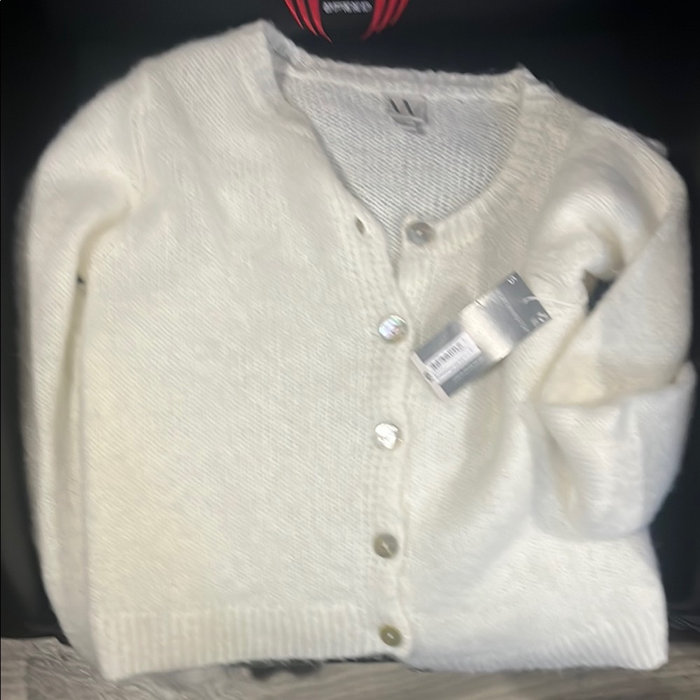 Women's White Cardigan Sweater